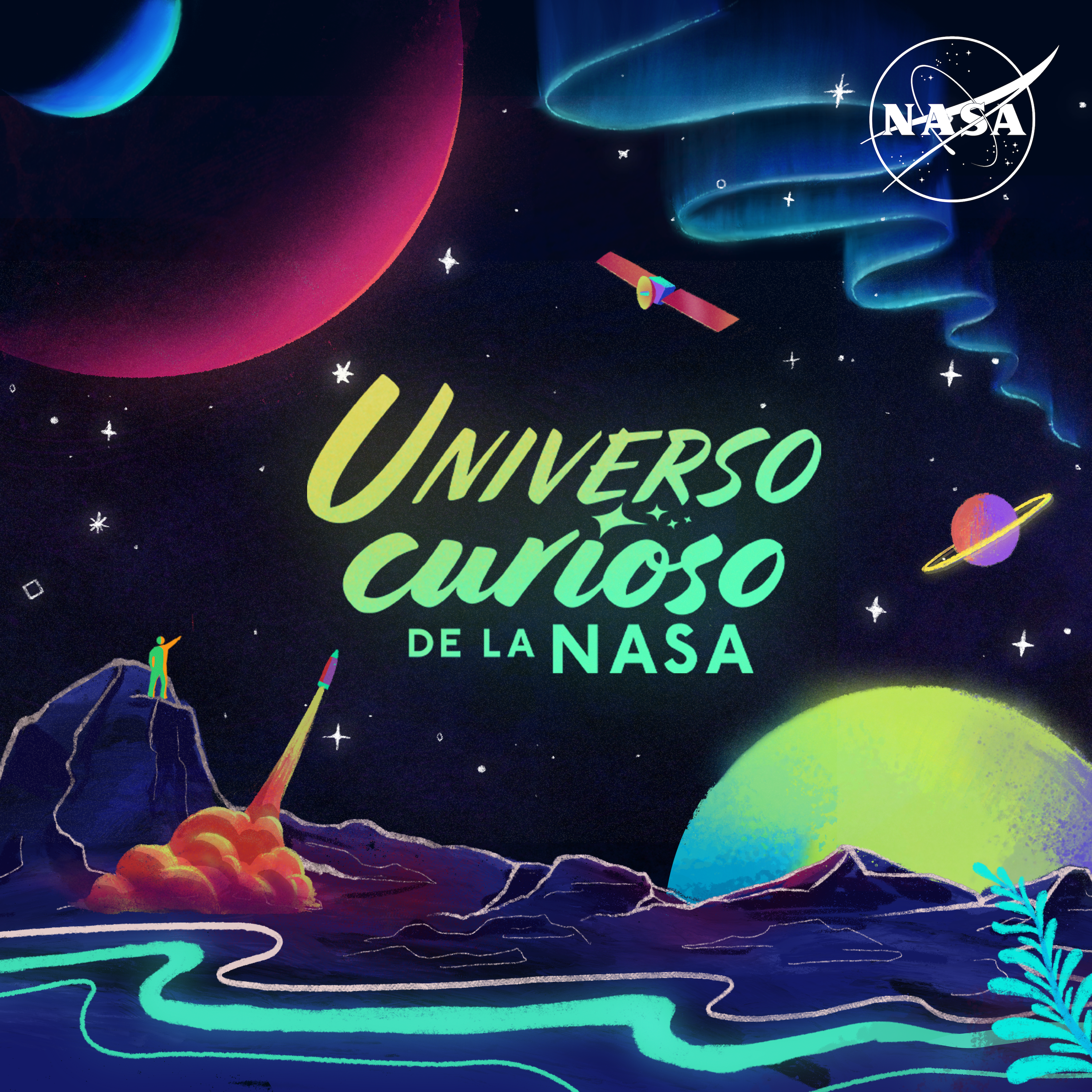 The cover art display for the Universo curioso de la NASA podcast.