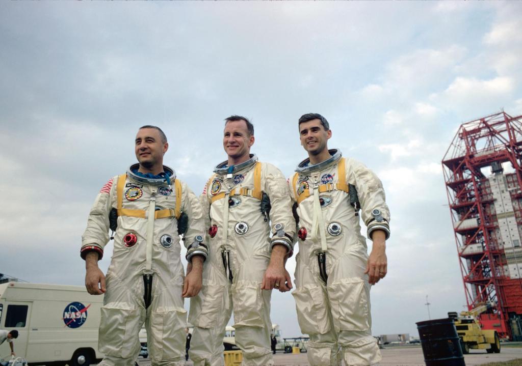 Apollo 1 Crew (l-r): Virgil I. Grissom, Edward H. White, Roger B. Chaffee